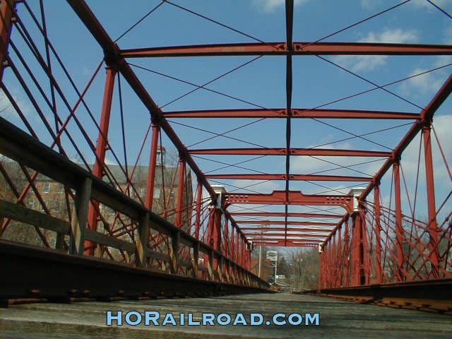 railroad tie view of bridge