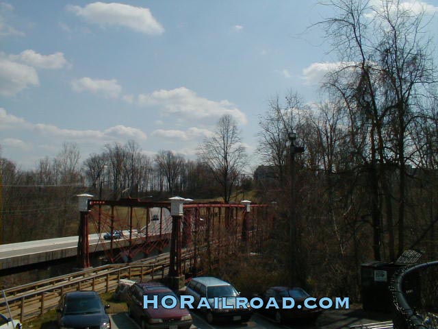 View from Historic Savage Mill toward historic Bollman Iron Truss Bridge