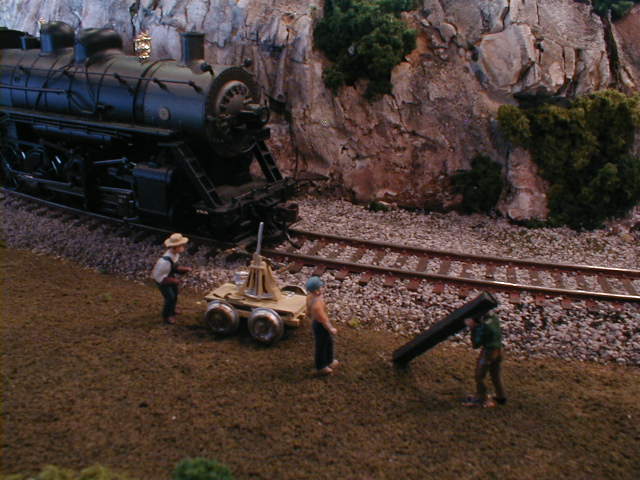 handcar and crew maintenance of way 